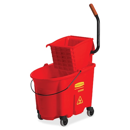 Rubbermaid Commercial Side Press Mop Bucket and Wringer, Red RCP758888RD